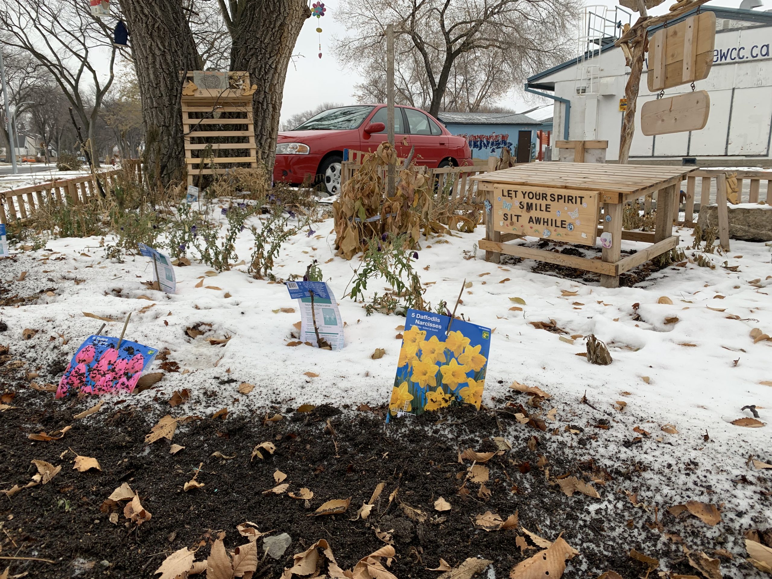 Children's garden in fall