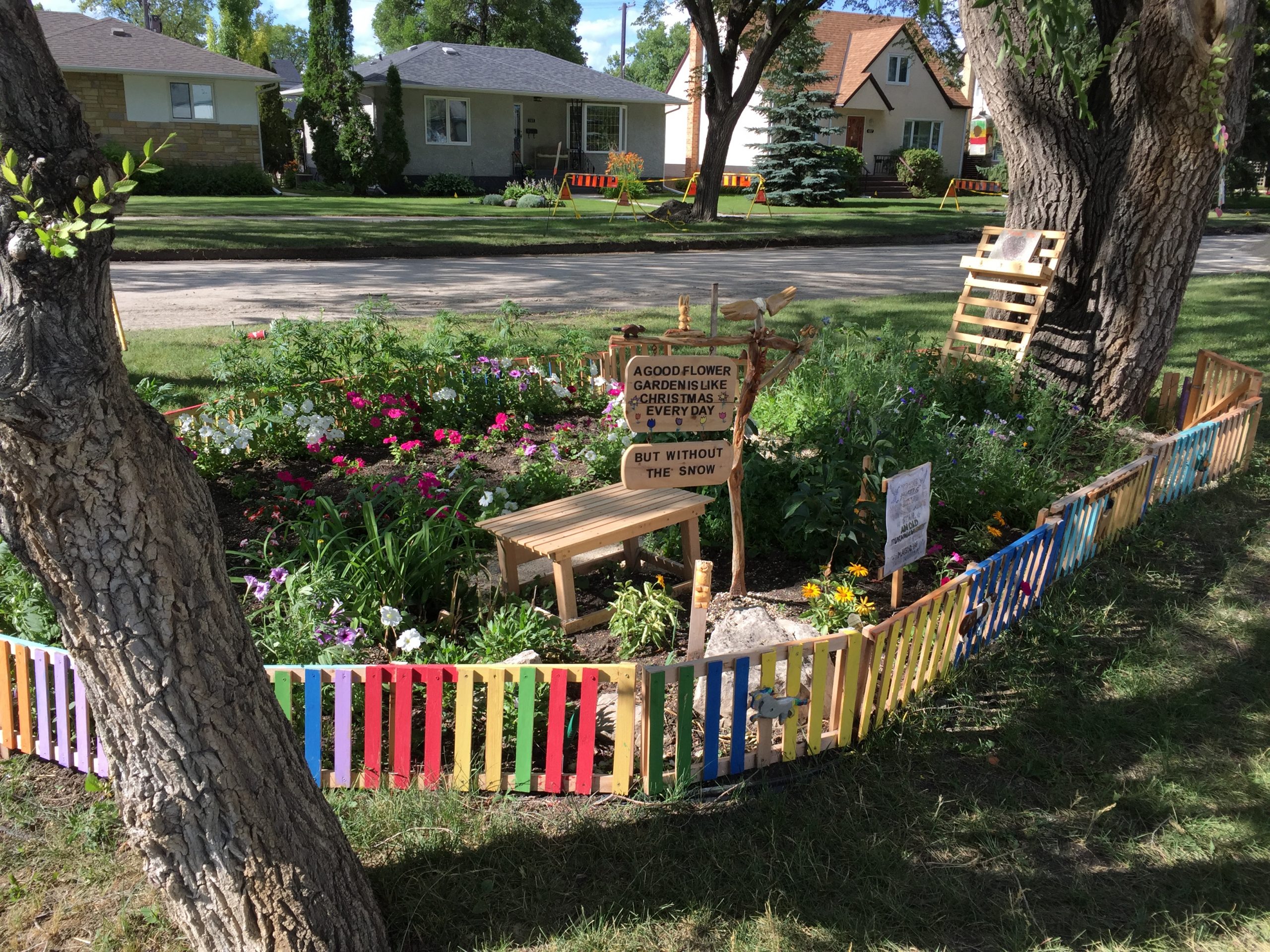 children's garden in summer