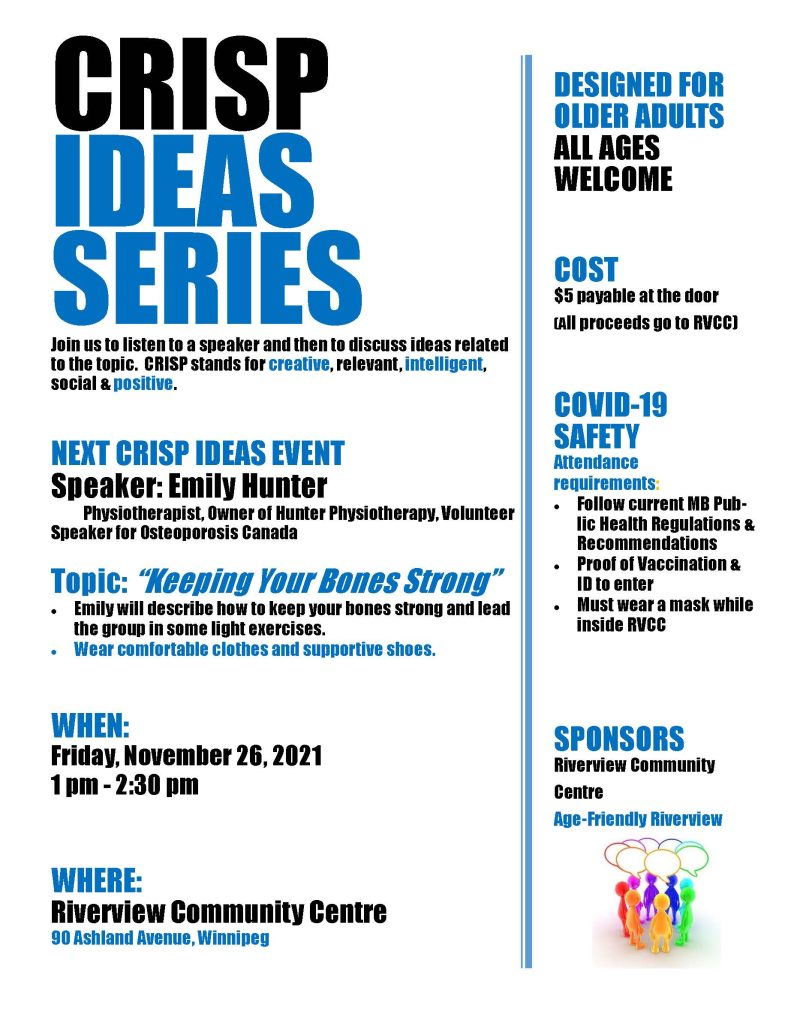 Crisp ideas poster. November 26, 1 pm - 2:30 pm. $5