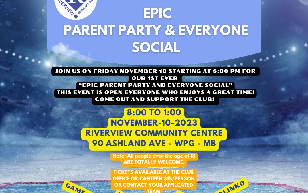 Epic Parent Party and Everyone Social – Friday, Nov. 10